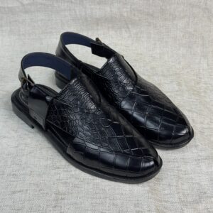 black-textured-embossed-sandals