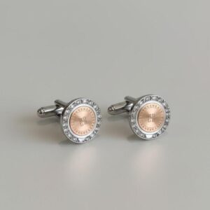 Two-Tone Crystal Halo Cufflinks